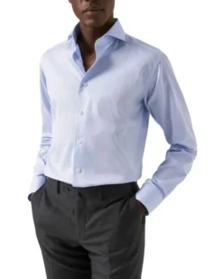 Super Slim Fit Light Blue Signature Twill Shirt