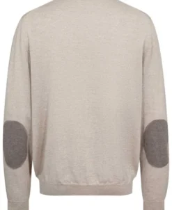 Sweater Knitted Crew Neck With Patch Merino Wool