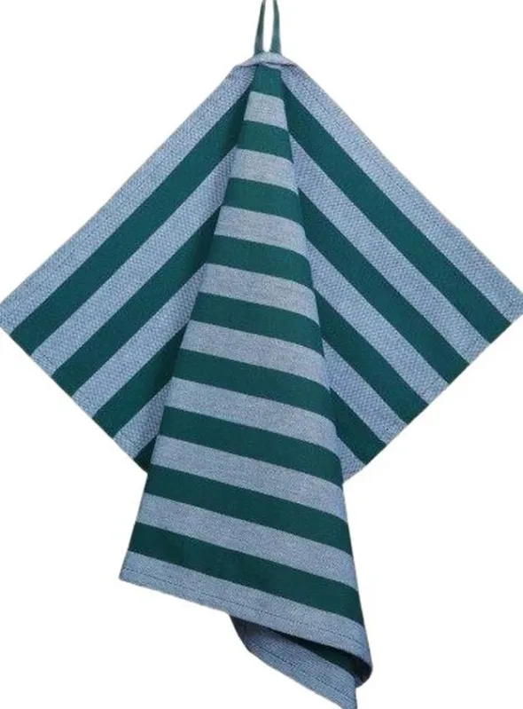 Tea Towels 50x70 cm BIRK -Randig dark green