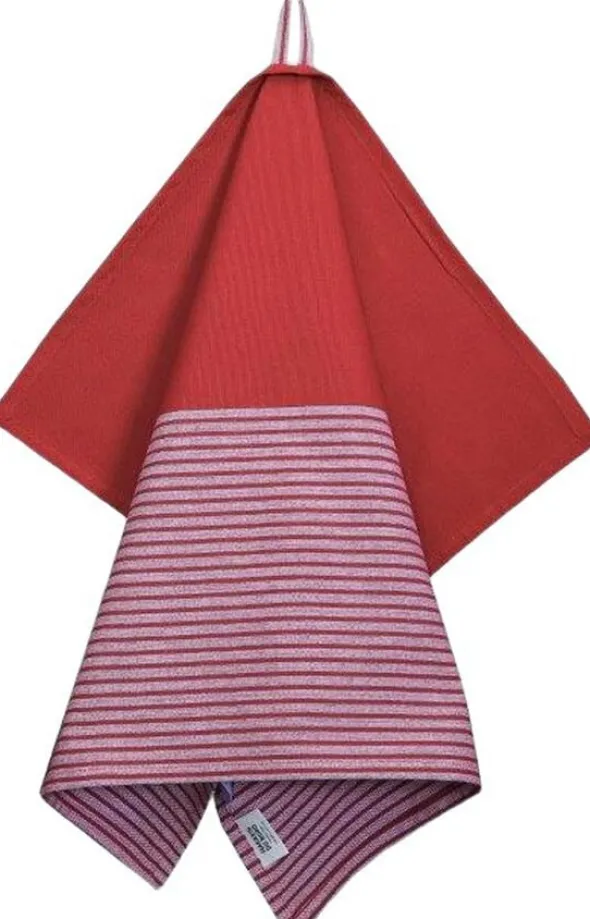 Tea Towels 50x70 cm MIX Randig dark red