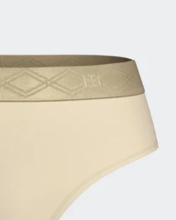 Thong with elastic waistband