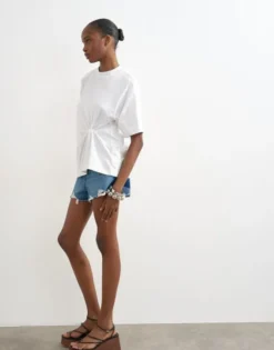 TSOLIVIA DISTRESSED DENIM SHORTS DN