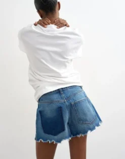TSOLIVIA DISTRESSED DENIM SHORTS DN