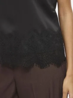 VIELLETTE S/S FULL SATIN LACE TOP -