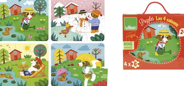 Vilac - Puslespil 4x6 brk - De 4 årstider