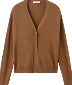 V-neck knitted cardigan