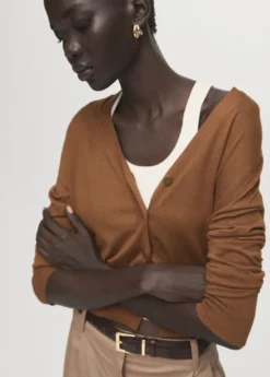 V-neck knitted cardigan