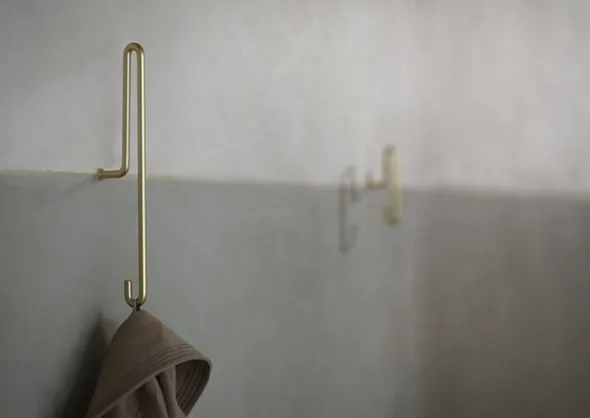 Wall Hook, Matt Gold, Small x2