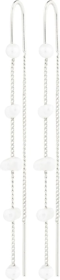 ZENAIA pearl chain earrings silver-plated