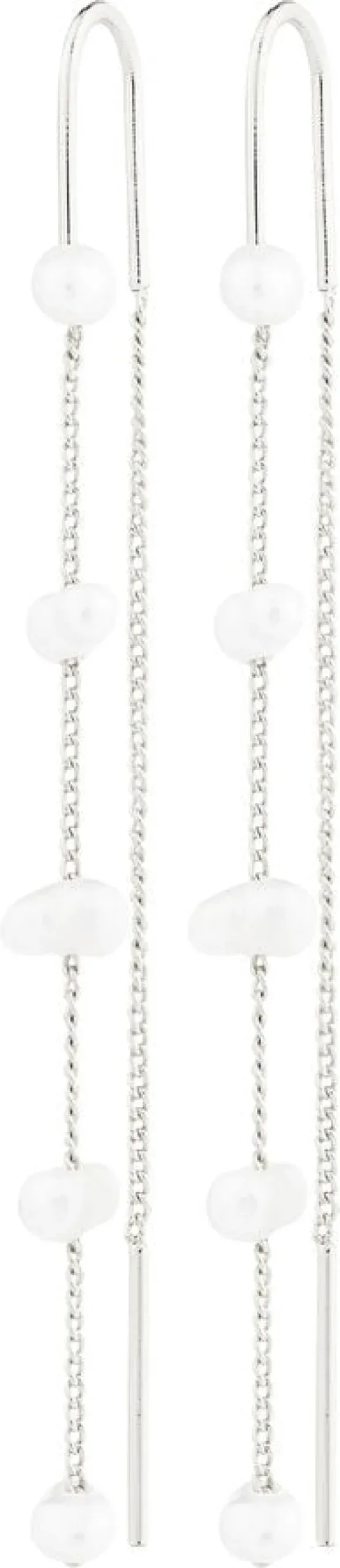 ZENAIA pearl chain earrings silver-plated